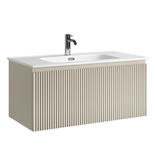 Тумба под раковину подвесная Sancos Snob R 1.0 90 см beige soft - фото 11