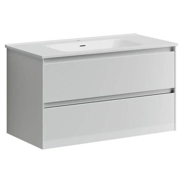 Тумба с раковиной подвесная Sancos Cento CN90W 90 см с ящиками