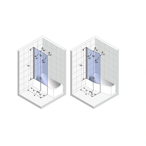 Шторка для ванны Riho Novik Z500 Delta GZT920089 90x150 см - фото 2
