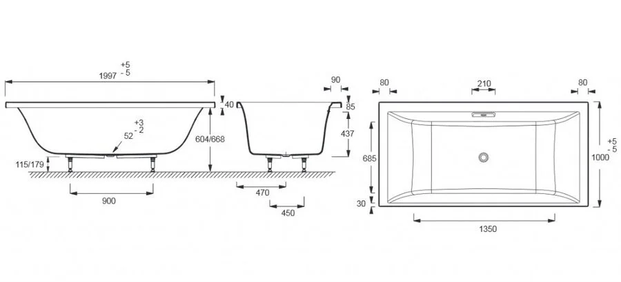 Ванна акриловая Jacob Delafon Evok 200х100 см гидромассажная, правая, акриловые - фото 2
