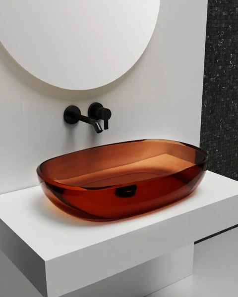 Раковина Abber Kristall 60 см прозрачная, накладные (на столешницу), пристенные - фото 3