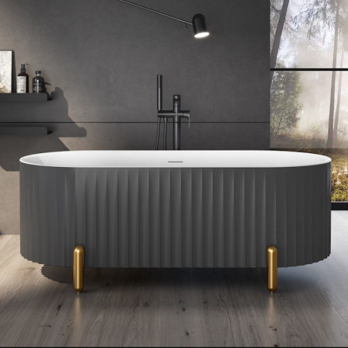 Ванна акриловая Black&White Swan 170x80 см серая - фото 3