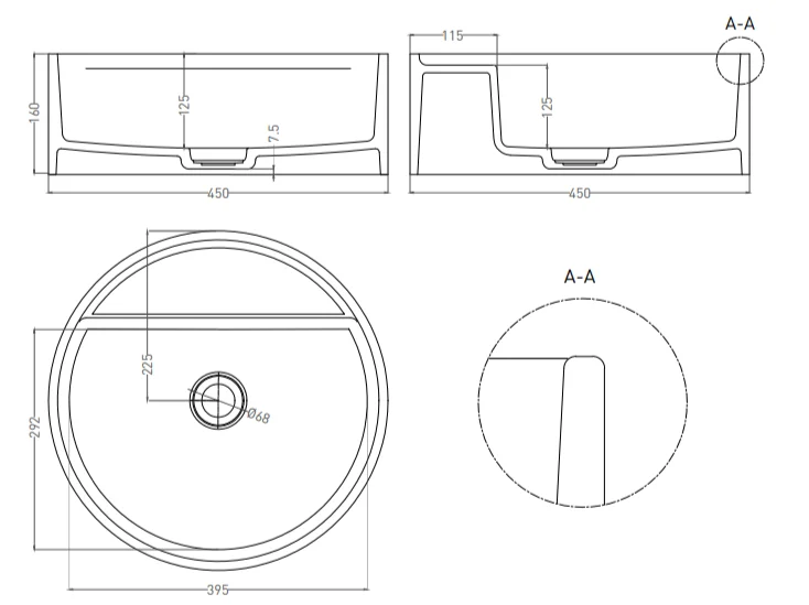 Раковина Salini Armonia Top 02 45 см белый матовый - фото 2