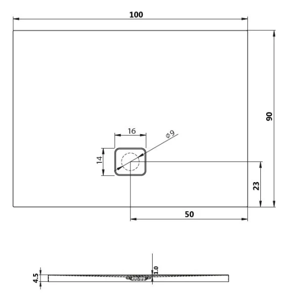 Душевой поддон акриловый белый с сифоном Riho Basel 414 100x90 см, низкие до 15 см - фото 2