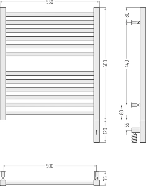 Полотенцесушитель электрический Сунержа Модус 3.0 50x60 см правый без покрытия - фото 4