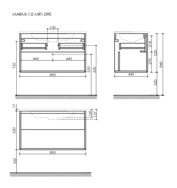 Тумба под раковину подвесная Sancos Marmi 1.0 90 см дуб галифакс натуральный, в наличии - фото 2