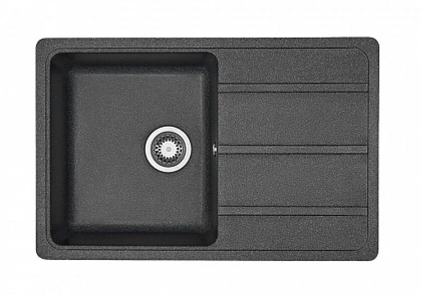 Мойка для кухни Акватон Аманда 80 см с прямоугольным крылом графит - фото 1