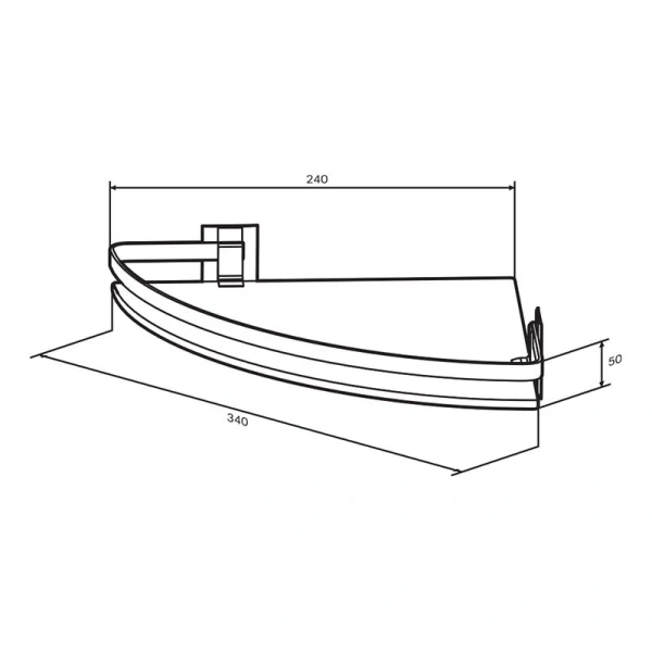 Полочка для ванной AM.PM Sense L угловая стеклянная - фото 2