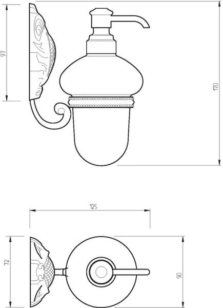 Дозатор для мыла Migliore Cleopatra 166 настенный - фото 2