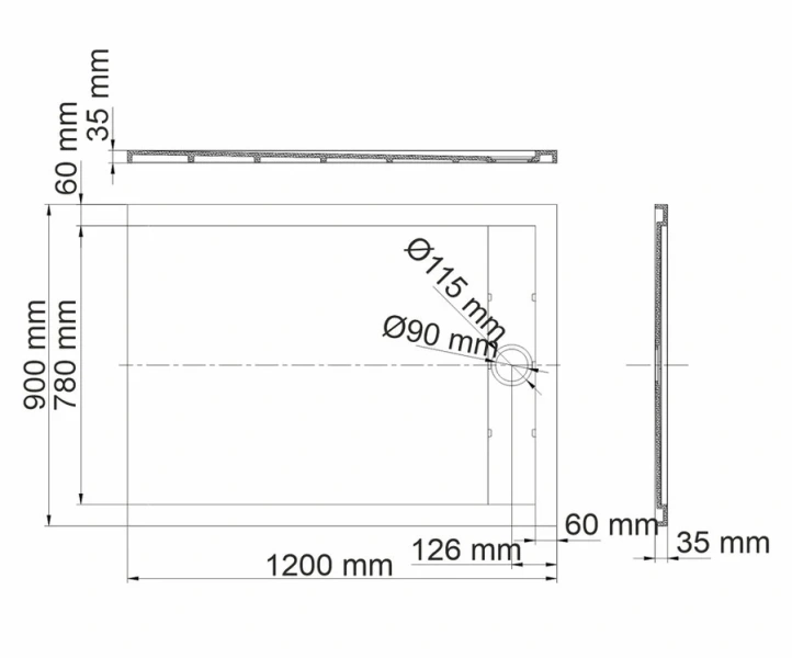 Душевой поддон WasserKRAFT Mindel 120x90 см белый матовый - фото 2