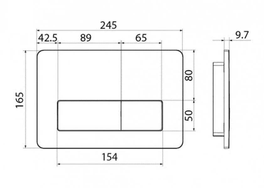 Клавиша смыва IDDIS Unifix универсальная черная - фото 2