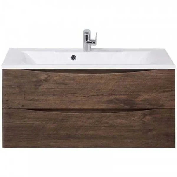 Тумба под раковину подвесная BelBagno Marino 110 см с двумя выкатными ящиками rovere moro - фото 1