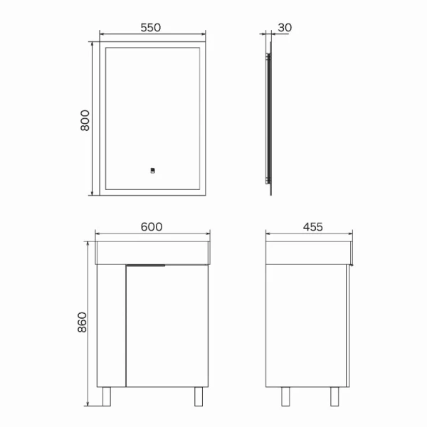 Тумба с раковиной подвесная Comforty Асти 60П 60 см белый глянец - фото 2