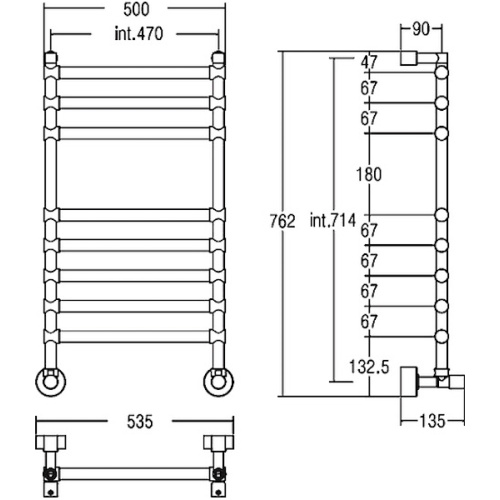 Полотенцесушитель водяной Margaroli Sole 464-8, 8 секций - фото 2