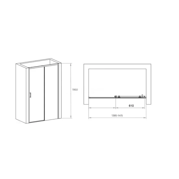 Душевая дверь в нишу RGW Passage PA-017B 140 см профиль черный, стекло прозрачное, современные, hi-tech - фото 2