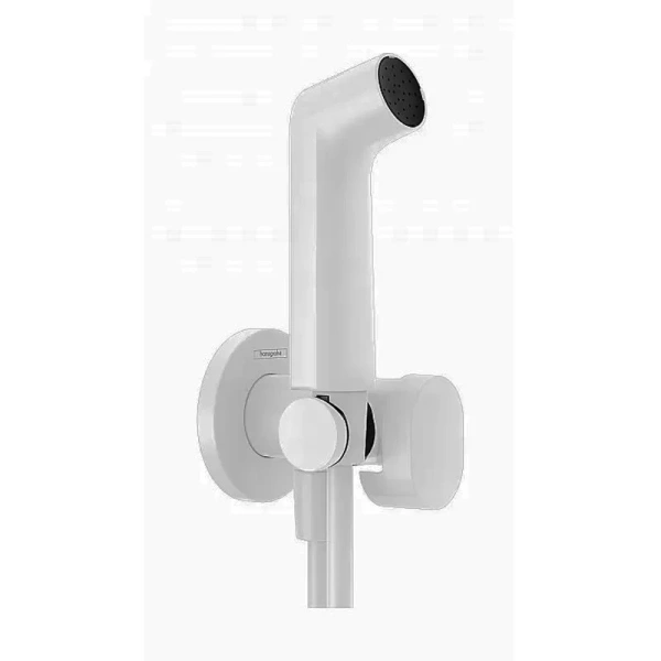 Гигиенический душ с держателем и шлангом Hansgrohe Bidette матовый белый - фото 1