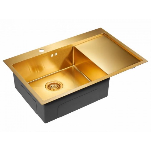 Мойка для кухни Paulmark Atlan PM217851-BG 78 см брашированное золото - фото 3
