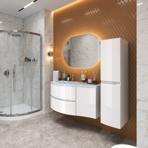 Тумба под раковину подвесная Cezares Vague 69 см Bianco Lucido, белая - фото 7