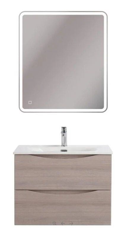 Тумба под раковину подвесная BelBagno Marino-Cer-N 80 см Rovere Grigio, светло-коричневая - фото 7