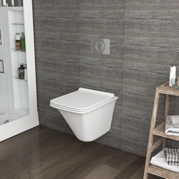 Унитаз подвесной Grossman безободковый, недорогие, безободковые, сиденье с микролифтом , с антивсплеском - фото 6