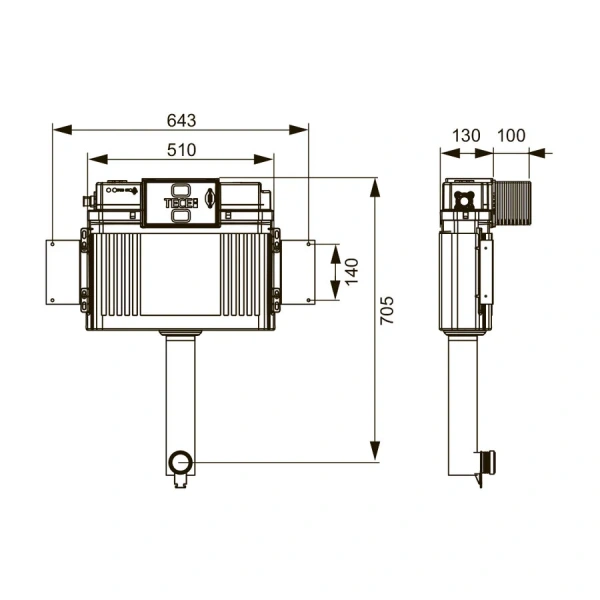 Бачок скрытого монтажа Tece TECEprofil пластиковый - фото 2