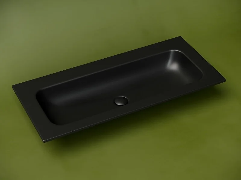 Раковина Ceramica Nova Grace 101 см черная без отверстия под смеситель - фото 3