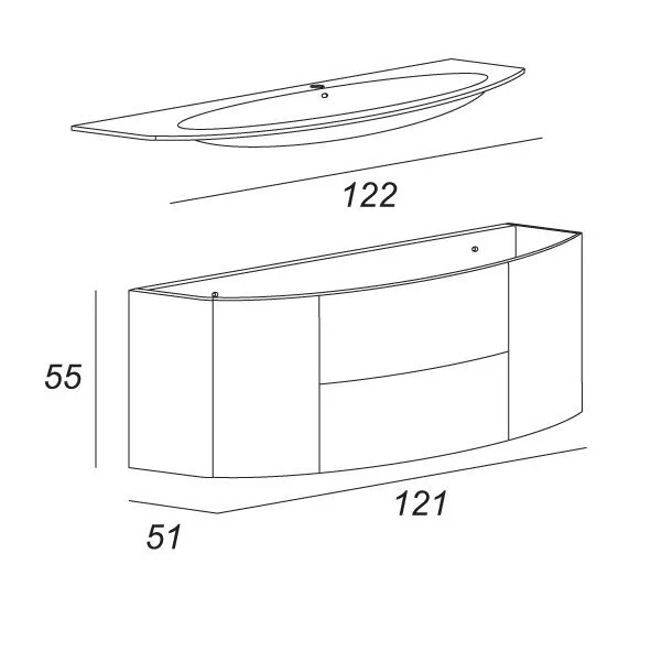 Тумба под раковину подвесная Cezares Eden 121 см Rovere Scuro Soft, в наличии - фото 2