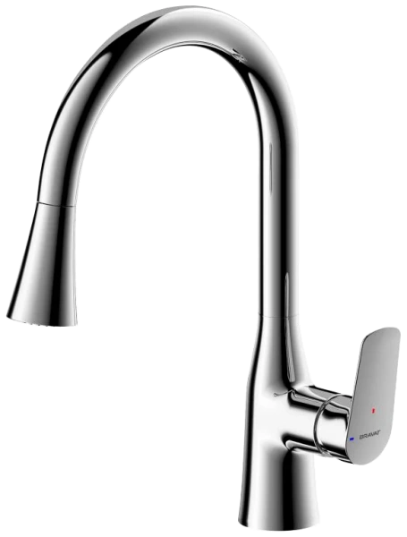 Смеситель для кухни Bravat Rhein с вытяжным изливом - фото 1