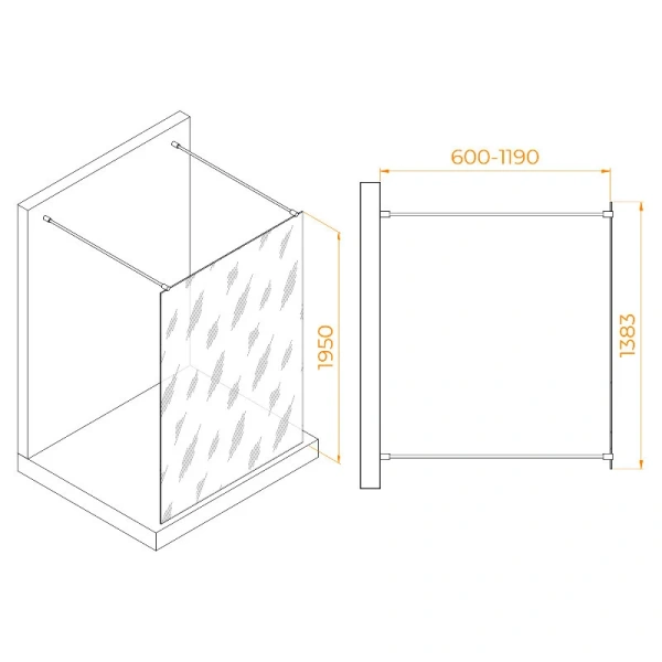 Душевая перегородка RGW Walk In WA-016 35101614-1 140 см универсальная установка - фото 4