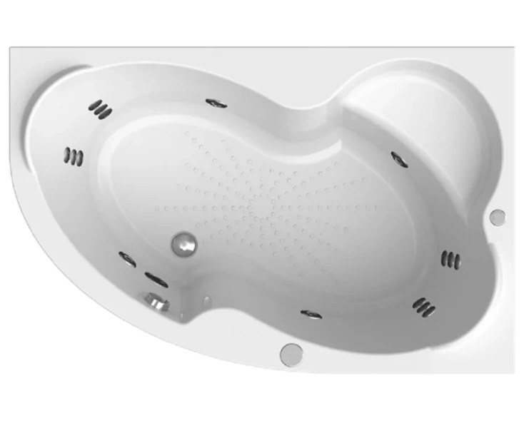 Ванна гидромассажная акриловая Vannesa Massage Ирма, 150 х 97 см, система актив хром, левая/правая - фото 2