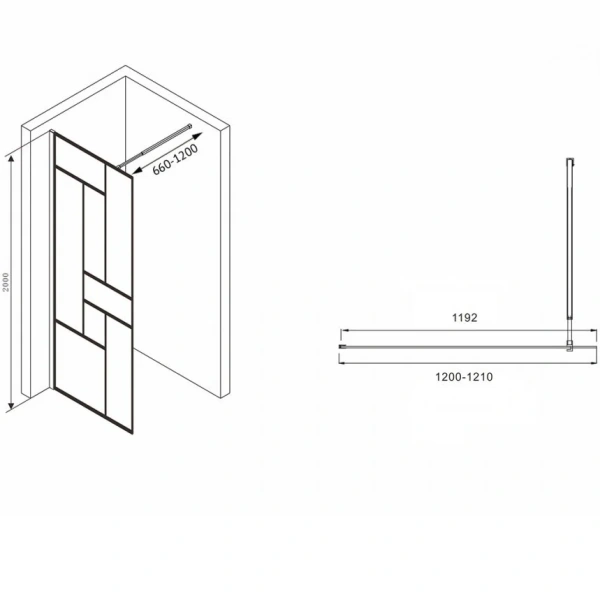 Душевая перегородка Abber Immer Offen 120 см стекло прозрачное - фото 2