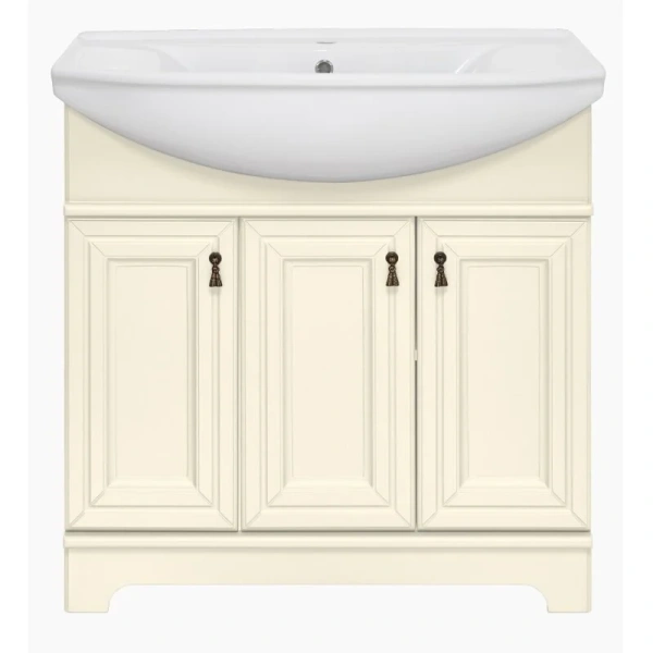 Тумба под раковину напольная Misty Лувр 85 см слоновая кость - фото 1