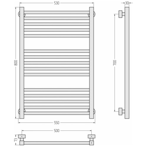 Полотенцесушитель водяной Сунержа Модус PRO 50х80 см белый - фото 3