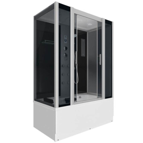 Душевой бокс, задние стенки чёрные, стекло тонированное, Erlit ER 4515TP-C4 - фото 3