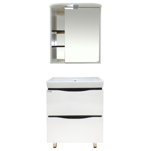 Зеркальный шкаф, зеркало справа, полочки слева, цвет белый/чёрный, Misty Венера, по запросу index_1 - фото 5