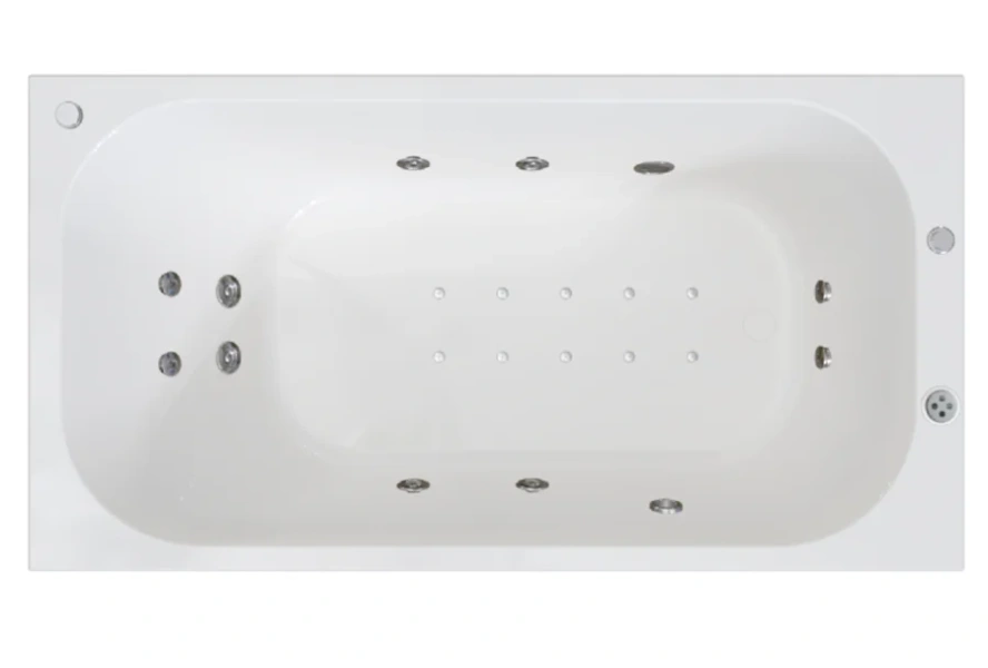 Гидромассажная ванна Радомир Прованс 1-81-2-0-0-187, 170 x 90 см, рама-подставка, фронтальный экран, слив-перелив автомат, гидромассаж Терапия хром КУ 200, белая - фото 4