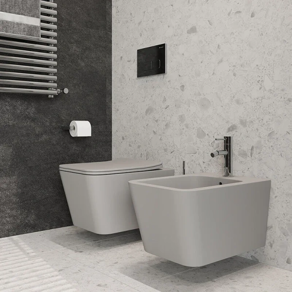 Биде подвесное Aqueduto MACIO серое матовое, в наличии - фото 6