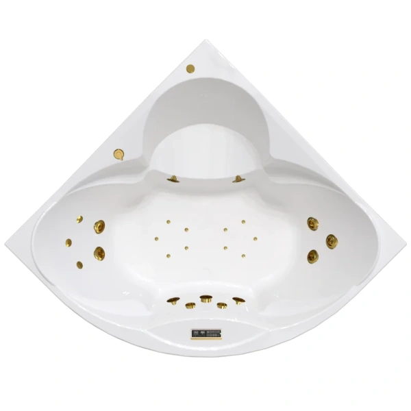 Акриловая ванна Радомир Филадельфия 1-01-3-0-1-042К, 168 х 168 см, каркас, фронтальный экран, сифон, слив-перелив автомат в комплекте, белая/золото, другие - фото 7