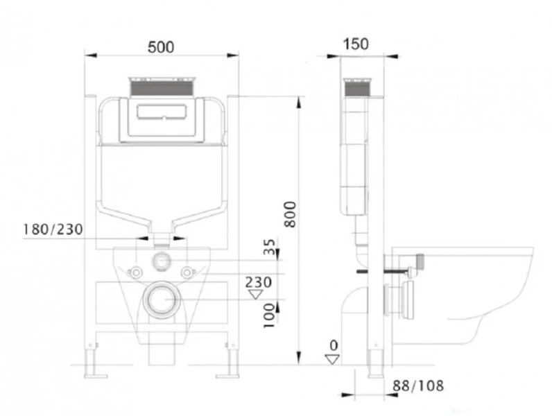 Инсталляция для унитаза Акватек металлическая - фото 2