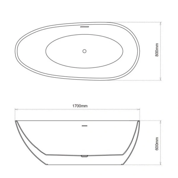 Ванна акриловая Grossman Fly 170x80 см отдельностоящая - фото 2