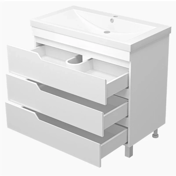 Тумба под раковину напольная Misty Софт 90 см белая, 90 см - фото 6