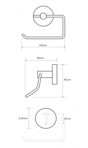 Бумагодержатель Bemeta Omega хром - фото 2