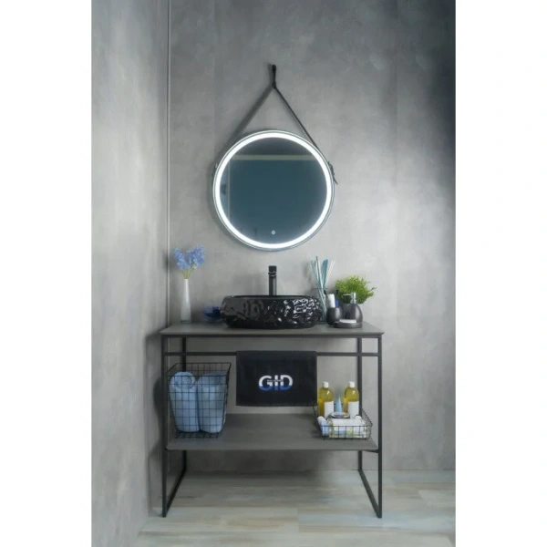 Раковина GID Lago 9030bf 48 см накладная черная, в форме чаши, круглой формы - фото 5