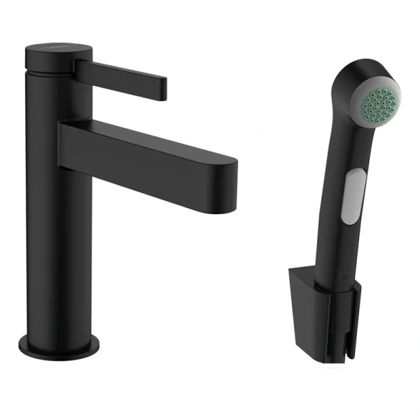 Смеситель для раковины Hansgrohe Finoris черный матовый - фото 1