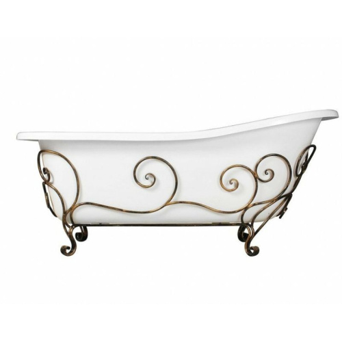 Ванна из литьевого мрамора Эстет Царская 170x73 см белая глянцевая - фото 4