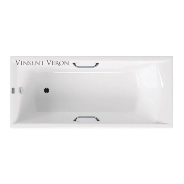 Чугунная ванна Vinsent Veron Devon VDV1807545H/VH0012CH, 180 x 75 см, ручки хром, цвет белый - фото 1