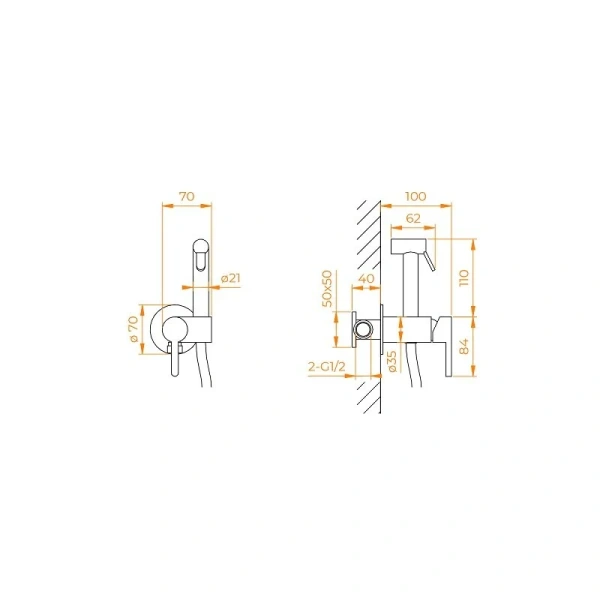 Гигиенический душ со смесителем RGW Shower Panels 511408206-0 латунь - фото 2