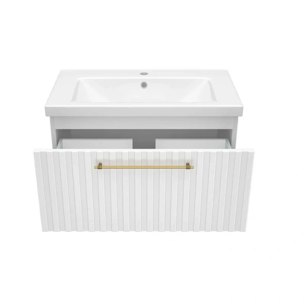 Тумба под раковину подвесная Brevita Alicante 80 см белая - фото 3