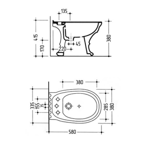 Биде напольное Migliore Gianeta белый/декор золото - фото 3