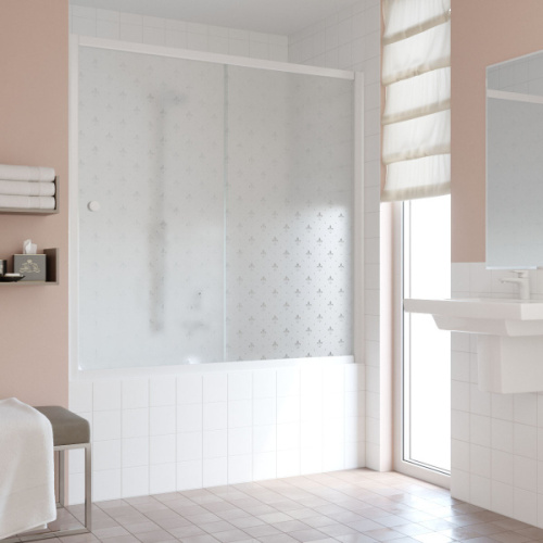 Душевая шторка на ванную стекло флёр-де-лис Vegas-glass ZV 180 R05 R